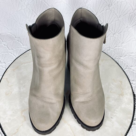 Gibson Latimer Platform Boot Brown Leather Y2k Chunky Block Heel Chealse Booties - Picture 4 of 14